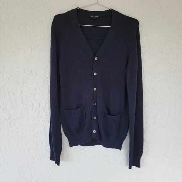 Club Monaco Button Down Cardigan Sweater Navy Blue Long Sleeve Womens Size S - Picture 1 of 9